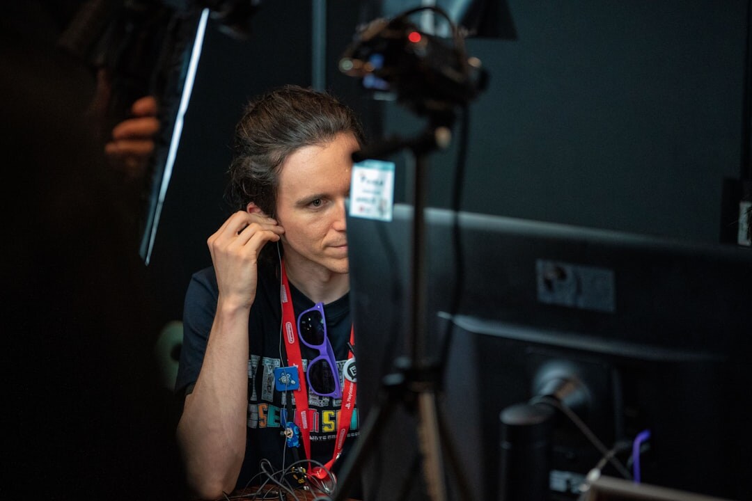 Portrait of a young woman broadcast technician